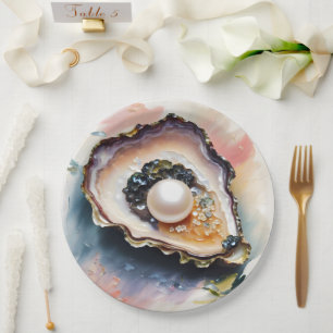 Oyster Pearl Shellfish Art Pappteller