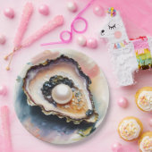Oyster Pearl Shellfish Art Pappteller (Party)
