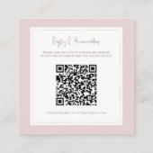 Oyster Pink & Gold Moderne Details zum Hochzeitsfe Quadratische Visitenkarte (Rückseite)