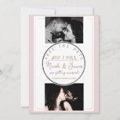 Oyster Pink & Gold Moderne Minimal Save the Date (Vorderseite)