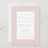 Oyster Pink & Gold Moderne Minimale Hochzeit Einladung (Vorderseite)