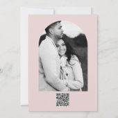 Oyster Pink & Gold Moderne Minimale Hochzeit Einladung (Rückseite)