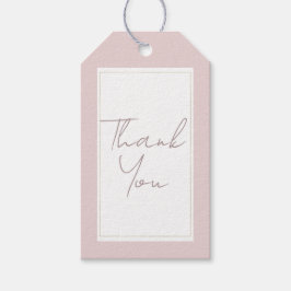 Oyster Pink & Gold Moderne Minimale Hochzeit Geschenkanhänger