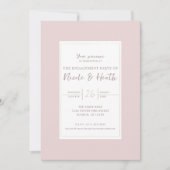 Oyster Pink & Gold Moderne Minimale Verlobung Einladung (Vorderseite)