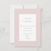 Oyster Pink & Gold Moderner Minimaler Hochzeitssze RSVP Karte (Vorderseite)