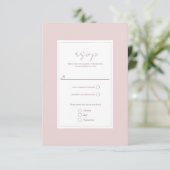 Oyster Pink & Gold Moderner Minimaler Hochzeitssze RSVP Karte (Stehend Vorderseite)