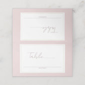 Oyster Pink & Gold Moderner Minimaler Hochzeitstis Platzkarte (Außenseite Aufgefaltet)