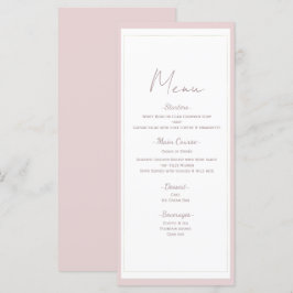 Oyster Pink & Gold Modernes Minimales Hochzeitsmen Menükarte