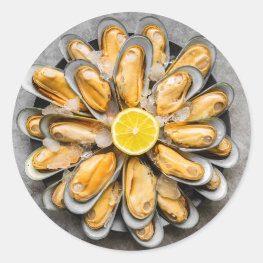 Oyster Platter Runder Aufkleber (Vorderseite)