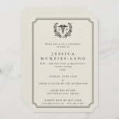 Oyster RD Caduceus+Laurel Wreath Einladung (Vorne/Hinten)