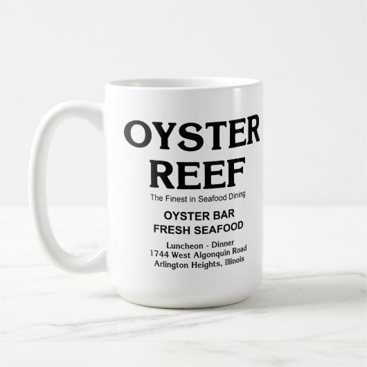 Oyster Reef, Meeresfrüchte essen, Arlington Height Kaffeetasse (Links)