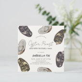 Oyster Roast Birthday Einladung (Stehend Vorderseite)