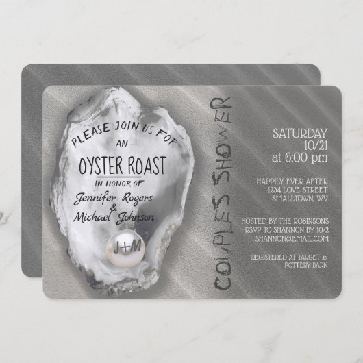 Oyster Roast Couples Dusche Einladung (Vorne/Hinten)