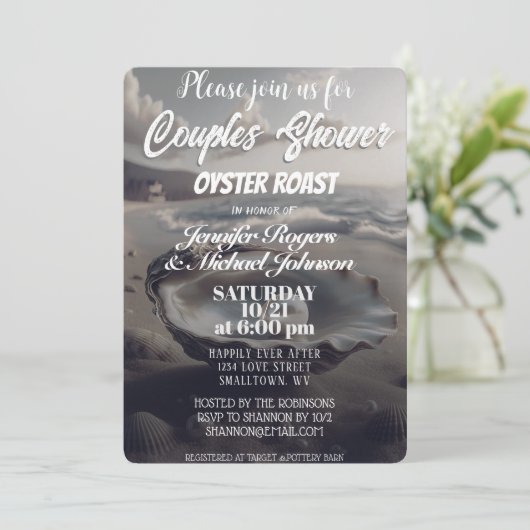Oyster Roast Couples Dusche Einladung (Stehend Vorderseite)