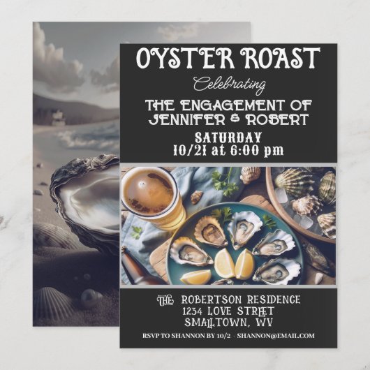 Oyster Roast Couples - Einladung (Vorne/Hinten)