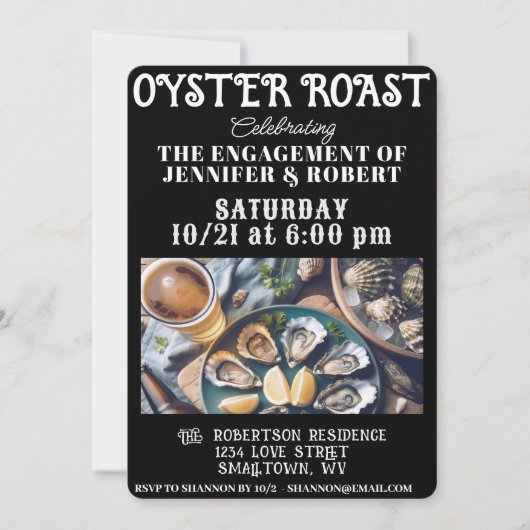 Oyster Roast Einladung (Vorderseite)