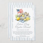 Oyster Roast Einladung Patriotische Küste am Arbei (Vorne/Hinten)