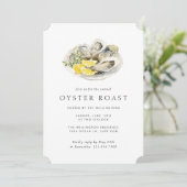 Oyster Roast Elegantes Party mit einfachen Meeresf Einladung (Stehend Vorderseite)