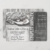 Oyster Roast Paare Dusche schwarz und weiß Einladung (Vorne/Hinten)
