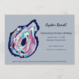 Oyster Roast Party Einladung in Light Gray