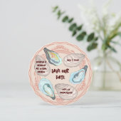 Oyster Roast Plate Wedding Save the Date Einladung (Stehend Vorderseite)