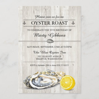 Oyster Roast Seafood Nautical Birthday Einladung