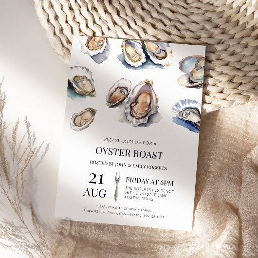 Oyster Roast Summer Seafood Bake Cookie Einladung