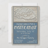 Oyster Roast Tan und Blau alle Zweck Einladung (Vorderseite)