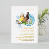 Oyster Roast Verlobung Toast Meeresfrüchte Party G Folieneinladung (Stehend vorne)