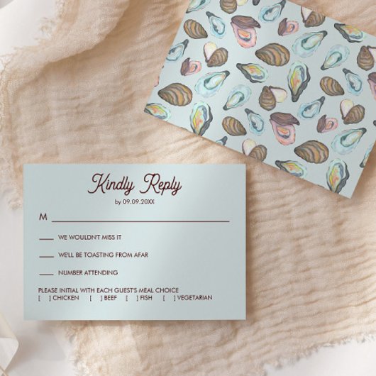 Oyster Roast Wedding Invitation, RSVP Karte