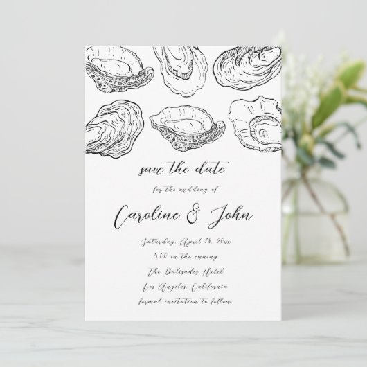 Oyster Save the Date - Oyster Wedding (Stehend Vorderseite)