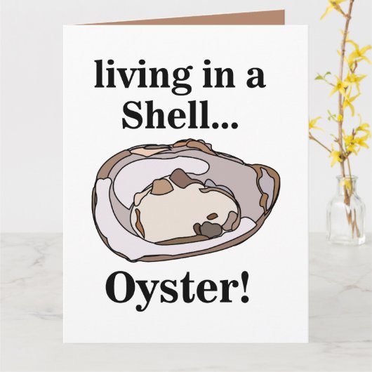 Oyster Shellfish Funny Karte (Gelbe Blume)