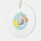 Oyster Shucking Keramik Ornament (Links)