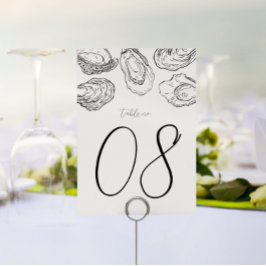 Oyster Shucking Party und Hochzeit Tischnummer