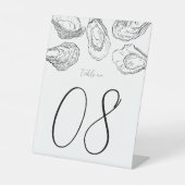 Oyster Shucking Party und Hochzeit Tischnummer Sockelschild (Vorderseite)