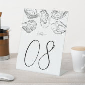 Oyster Shucking Party und Hochzeit Tischnummer Sockelschild (In SItu)