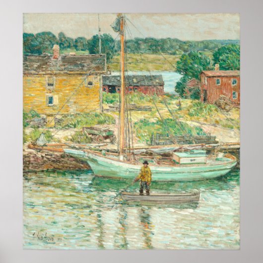 Oyster Sloop - Childe Hassam Fine Art Poster (Vorne)