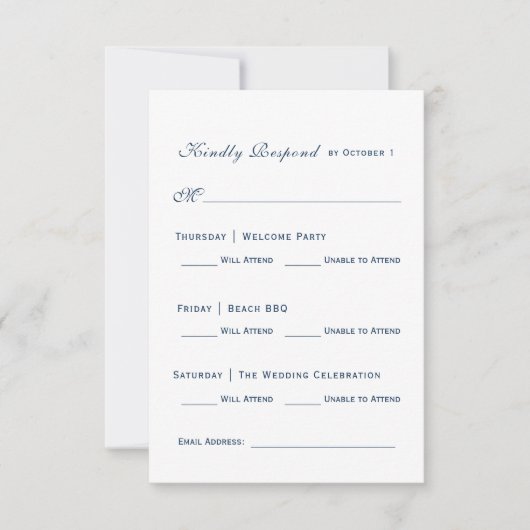 Oyster Suite RSVP Card Finale Karte (Vorderseite)