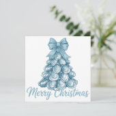 Oyster Tree Bow Preppy fröhliche Weihnachtscoquett Feiertagskarte (Stehend Vorderseite)