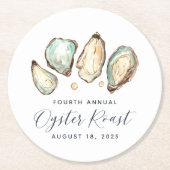 Oyster und Perl Oyster Roast Runder Pappuntersetzer (Vorderseite)