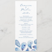 Oyster Watercolor Beach Wedding Double Side Programm (Vorderseite)
