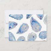 Oyster Wedding Blue Watercolor RSVP Karte (Rückseite)