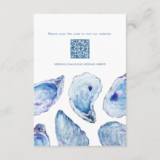 Oyster Wedding Details Hotel Info QR-Code Begleitkarte (Rückseite)