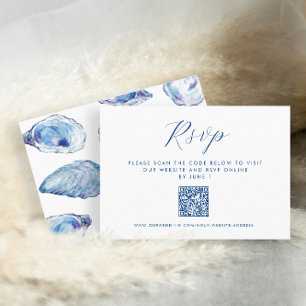 Oyster Wedding QR UAWG Blue Watercolor Begleitkarte