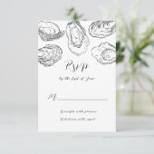 Oyster Wedding Response Cards RSVP Karte (Stehend Vorderseite)