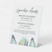 Oyster Wedding Signature Drinks Sign, Cocktail Sockelschild (Vorderseite)