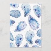 Oyster Wedding Weekend Events Blue Watercolor Begleitkarte (Rückseite)