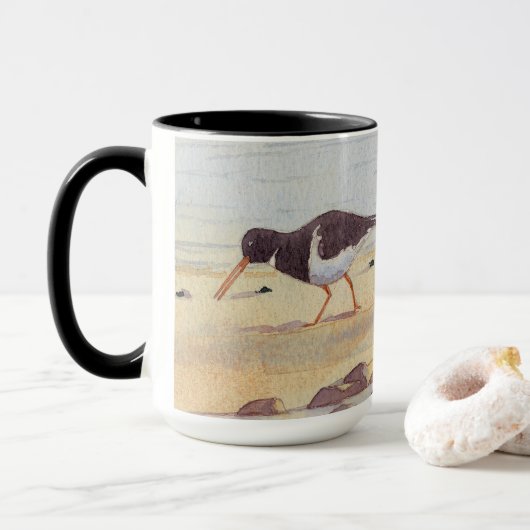 Oystercatcher Seabird Wildlife Birthday Coffee Tas Tasse (Mit Donut)