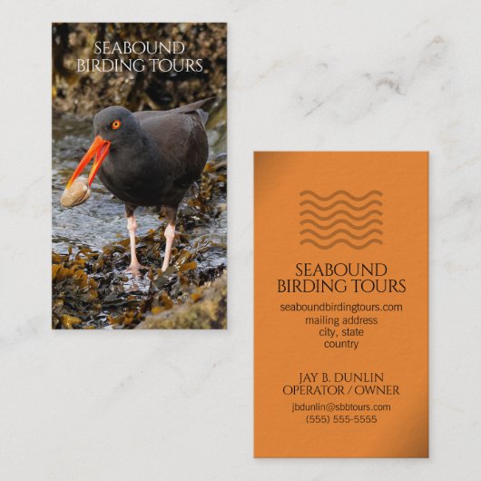 Oystercatcher-Vogelbeobachtung / Naturtouren Visitenkarte (Vorne/Hinten)