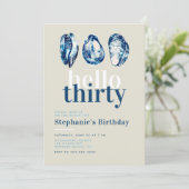 Oysters Bar Nautical Ocean Beach 30. Geburtstag Einladung (Stehend Vorderseite)
